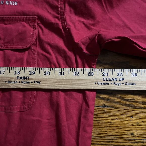 Bob Allen Shooting Shirt Mens Lg Red Tan Outdoor Hunting Button Up Manasquan - Picture 4 of 7